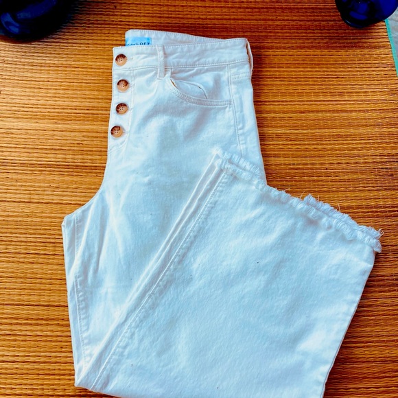 Lot of 2 wide leg jeans Old Navy / LOFT jeans - Picture 4 of 11